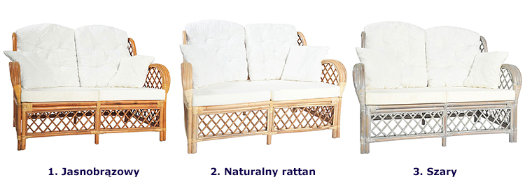 Produkt 2-osobowa jasnobrązowa sofa rattanowa z lnianą tapicerką - Zumea