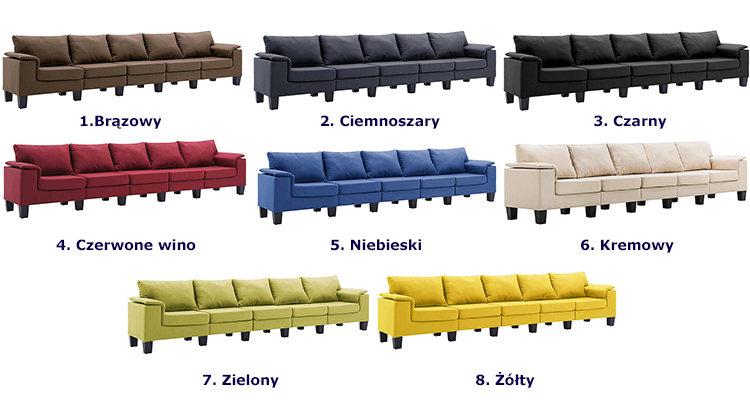 Produkt Pięcioosobowa ekskluzywna żółta sofa - Ekilore 5Q