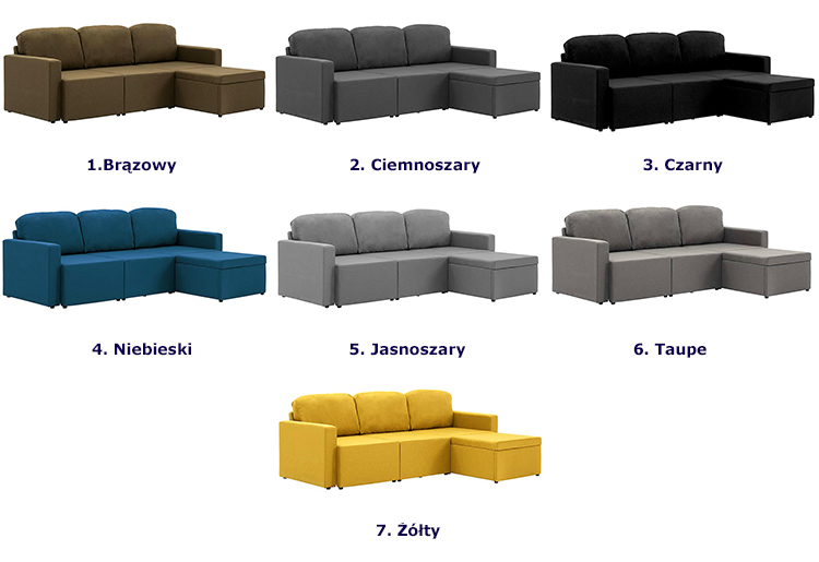 Produkt Rozkładana sofa modułowa taupe tkanina - Lanpara 4Q