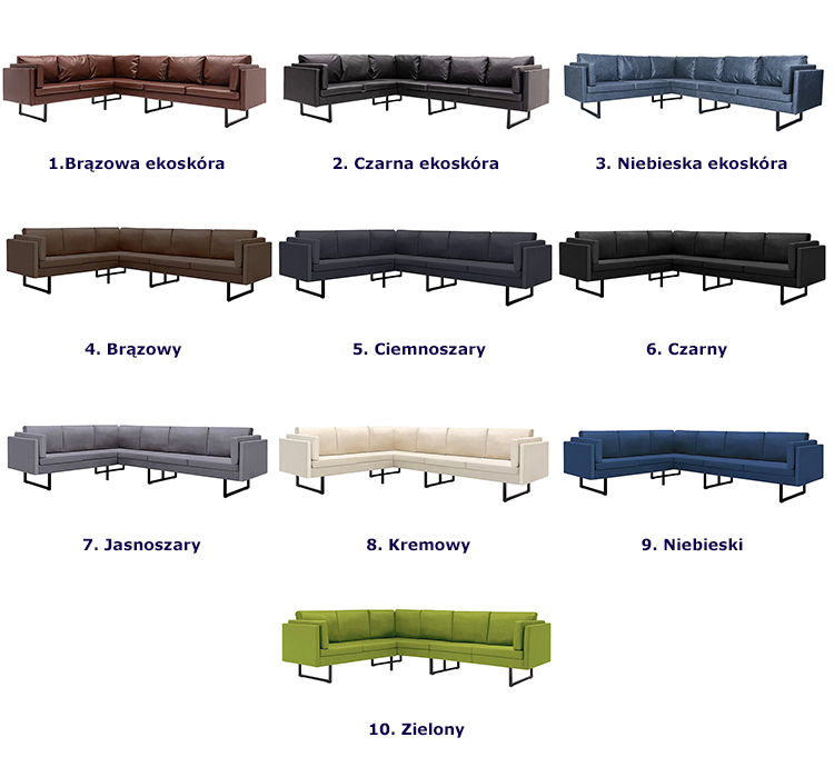 Produkt 7-osobowa ciemnoszara sofa narożna z tkaniny - Sirena