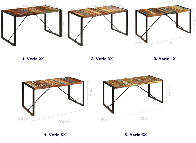 Produkt Wielokolorowy stół drewniany 90x180 – Veriz 4X  - zdjęcie numer 2