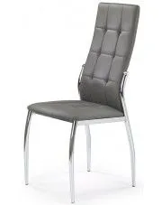 Popielate krzesło do kuchni metalowe nowoczesne pikowane - Azrel w sklepie Edinos.pl