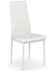 Białe tapicerowane krzesło do kuchni metalowe - Dikon w sklepie Edinos.pl