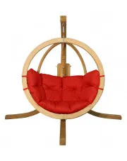 Okrągły czerwony fotel ogrodowy - Parys 2X  w sklepie Edinos.pl