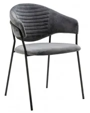 Szare krzesło tapicerowane z metalową podstawą - Nemo 2X w sklepie Edinos.pl
