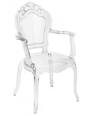 Bezbarwne krzesło do salonu z podłokietnikami - Trixi 3X w sklepie Edinos.pl