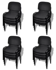 Zestaw 16 czarnych krzeseł konferencyjnych - Marvis 3X w sklepie Edinos.pl