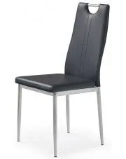 Czarne metalowe krzesło tapicerowane - Vulpin w sklepie Edinos.pl