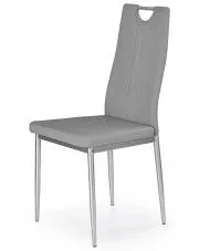 Popielate metalowe krzesło tapicerowane - Vulpin w sklepie Edinos.pl