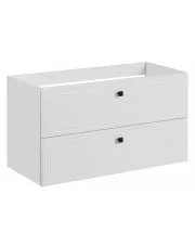 Biała nowoczesna szafka pod umywalkę z szufladami - Mantis 3X 100 cm w sklepie Edinos.pl