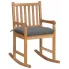 Drewniany fotel bujany z szarą poduszką - Mecedora