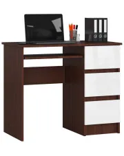 Komputerowe biurko z szufladami wenge + biały - Miren 4X w sklepie Edinos.pl