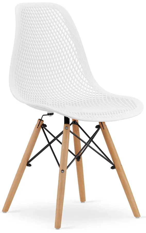 Фото - Стілець Elior Komplet białych nowoczesnych ażurowych krzeseł 4 szt. - Lokus E213513562 