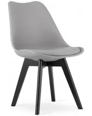 Komplet szarych ergonomicznych krzeseł z czarnymi nogami 4 szt. - Asaba 4S w sklepie Edinos.pl