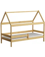 Dziecięce drewniane łóżko z materacem, sosna - Petit 3X 160x80 cm w sklepie Edinos.pl