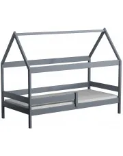 Szare łóżko dla dziecka z barierką i materacem - Petit 3X 190x90 cm w sklepie Edinos.pl