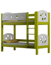 Zielone łóżko piętrowe z barierkami i drabinką - Mimi 3X 190x90 cm w sklepie Edinos.pl