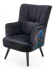 Czarny wygodny nowoczesny fotel wypoczynkowy - Pavos w sklepie Edinos.pl