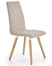 Pikowane krzesło do kuchni stylowe Corden - beżowe w sklepie Edinos.pl