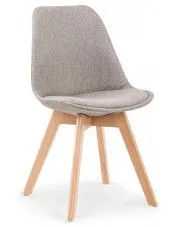 Stylowe tapicerowane krzesło do kuchni drewniane jasny popiel - Nives w sklepie Edinos.pl