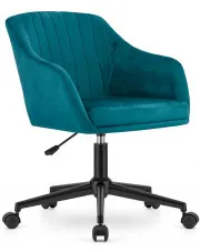 Zielone aksamitne biurowe krzesło obrotowe - Brasi w sklepie Edinos.pl