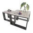 Industrialny zestaw stolików kawowych beton + czarny  - Juna 3X
