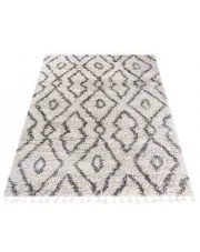 Kremowy dywan shaggy w azteckie wzory - Nikari 7X w sklepie Edinos.pl