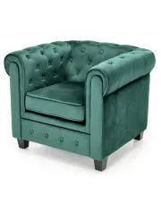 Zielony pikowany fotel w stylu Chesterfield - Vismos 3X w sklepie Edinos.pl