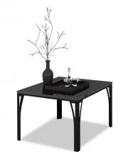 Czarny stolik kawowy z metalowym stelażem - Horix 4X w sklepie Edinos.pl