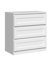Biała minimalistyczna komoda z szufladami - Clarity 3X w sklepie Edinos.pl