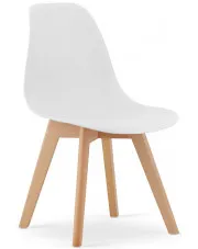 Białe drewniane krzesło w skandynawskim stylu - Lajos 4X w sklepie Edinos.pl