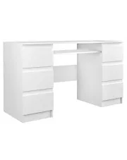 Białe duże biurko do gabinetu z szufladami - Liner 2X w sklepie Edinos.pl