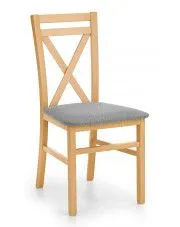 Tapicerowane krzesło krzyżak drewniane dąb miodowy - Vegas w sklepie Edinos.pl