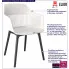 Infografika białego ażurowego krzesła Sazo 4X