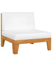 Drewniany fotel ogrodowy z kremowymi poduszkami - Arkano 4X w sklepie Edinos.pl