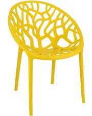Żółte krzesło ażurowe do ogrodu - Moso w sklepie Edinos.pl