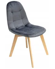 Szare skandynawskie krzesło drewniane tapicerowane - Oder w sklepie Edinos.pl
