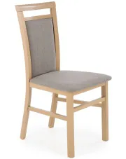 Klasyczne tapicerowane krzesło drewniane dąb sonoma - Mako 5X w sklepie Edinos.pl