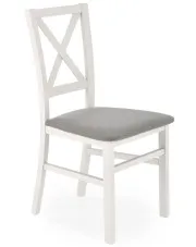 Białe krzesło tapicerowane krzyżak - Baxo 3X w sklepie Edinos.pl
