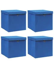 Niebieski komplet 4 składanych pudełek - Dazo 4X w sklepie Edinos.pl
