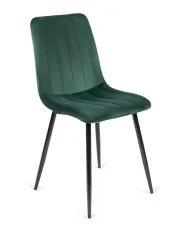 Zielone welurowe krzesło do kuchni na metalowych nogach - Ango w sklepie Edinos.pl