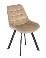 Beżowe nowoczesne pikowane krzesło - Ivos w sklepie Edinos.pl