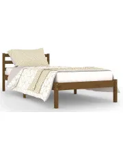 Skandynawskie łóżko sosnowe miodowy brąz 90x200 cm - Lenar 3X w sklepie Edinos.pl