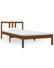 Drewniane łóżko pojedyncze miodowy brąz 90x200 cm - Kenet 3X w sklepie Edinos.pl