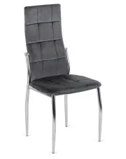 Szare welurowe pikowane krzesło - Doxi 4X w sklepie Edinos.pl
