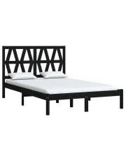 Czarne podwójne łóżko sosnowe 140x200 - Yoko 5X w sklepie Edinos.pl