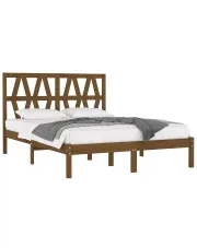 Podwójne łóżko drewniane miodowy brąz 160x200 - Yoko 6X w sklepie Edinos.pl