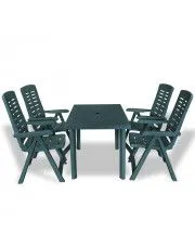 Stół ogrodowy z krzesłami Elexio 2X - zielony w sklepie Edinos.pl