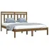 brązowe drewniane łóżko 140x200 Selmo 5X