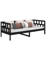 Czarne drewniane łóżko dzienne 80x200 - Sonja 3X w sklepie Edinos.pl